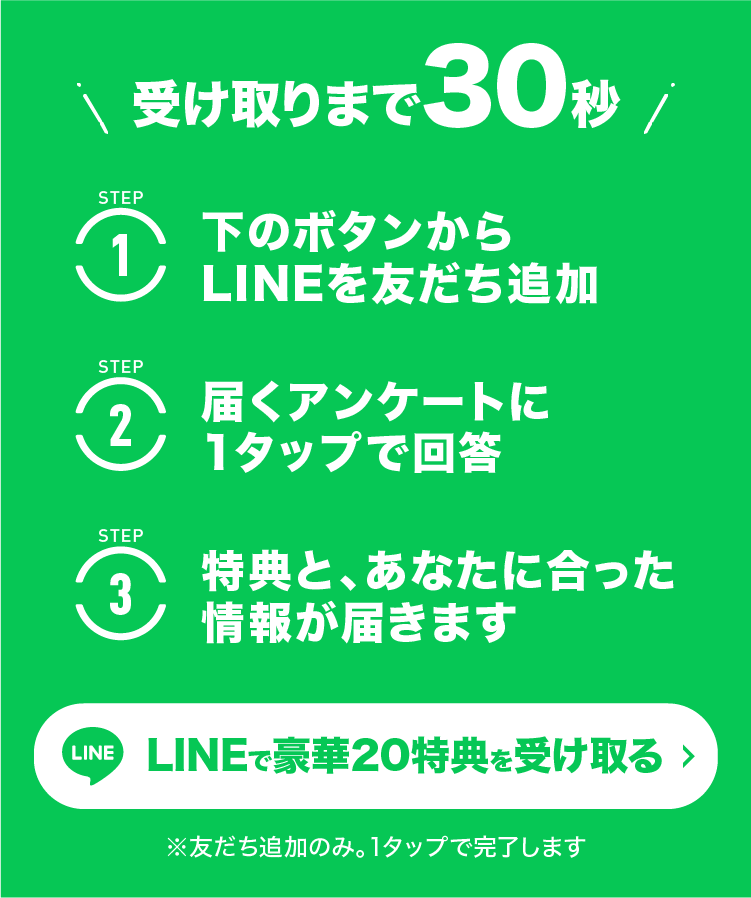受け取りまで30秒 登録3ステップ